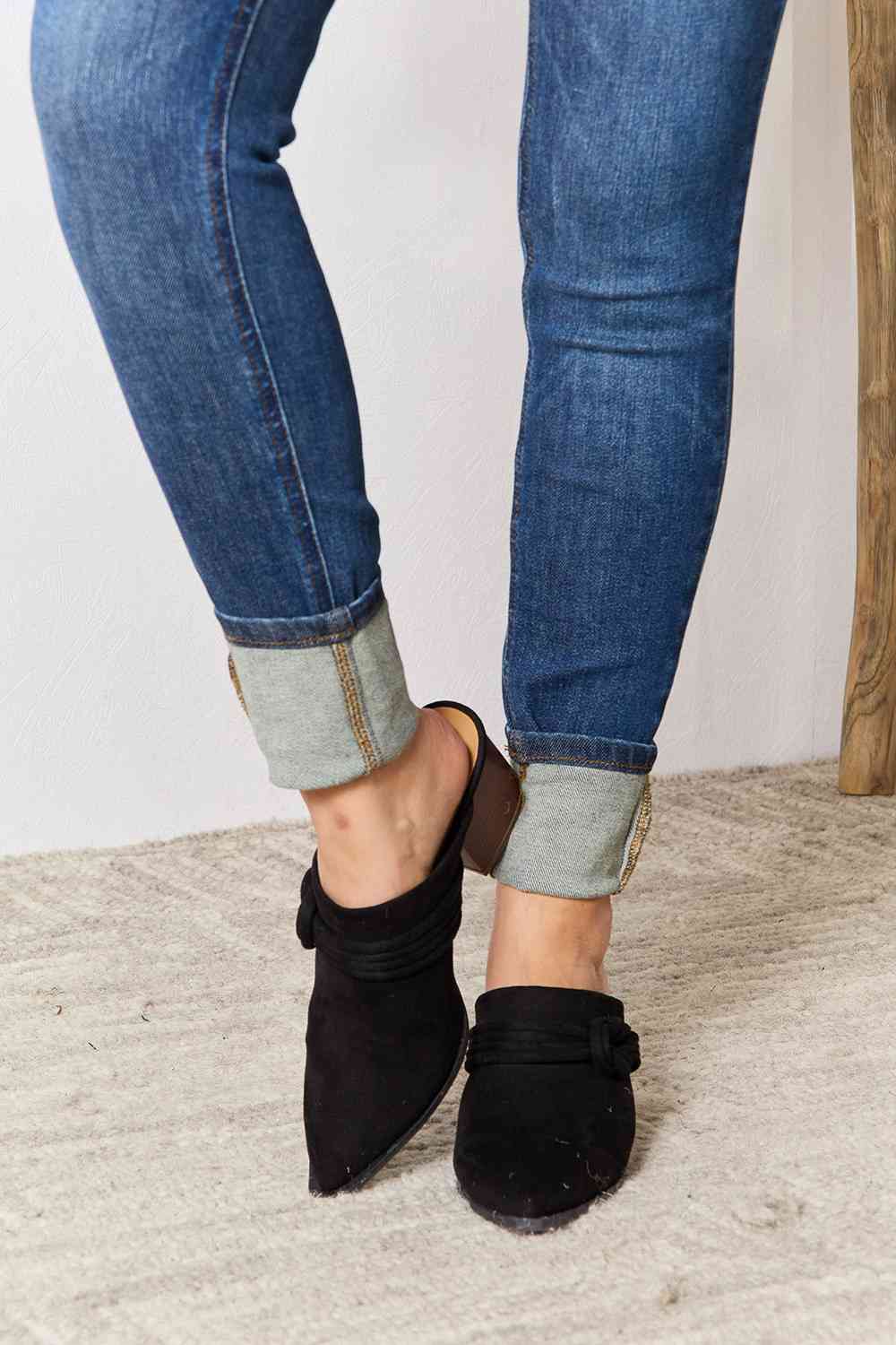 East Lion Corp Pointed-Toe Braided Trim Mules Footwear Trendsi