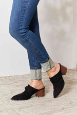 East Lion Corp Pointed-Toe Braided Trim Mules Footwear Trendsi Black / 5.5