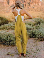 Full Size Sleeveless V-Neck Pocketed Jumpsuit Dress Trendsi
