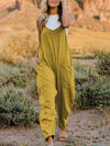 Full Size Sleeveless V-Neck Pocketed Jumpsuit Dress Trendsi Banana Yellow / S