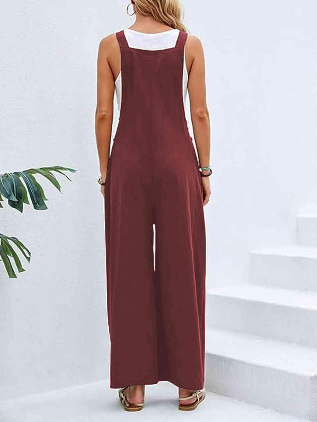Full Size Wide Leg Overalls with Pockets Top Trendsi