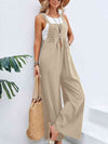 Full Size Wide Leg Overalls with Pockets Top Trendsi Cream / S