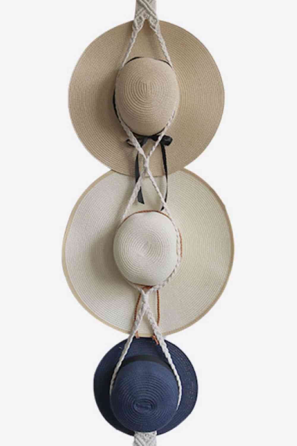 Macrame Triple Hat Hanger Trendsi Beige / One Size