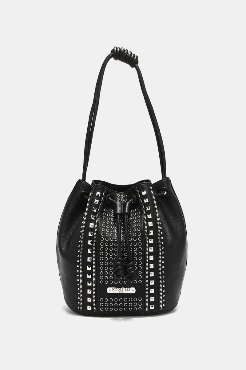 Nicole Lee USA Amy Studded Bucket Bag Crossbody Bag Trendsi Black / One Size