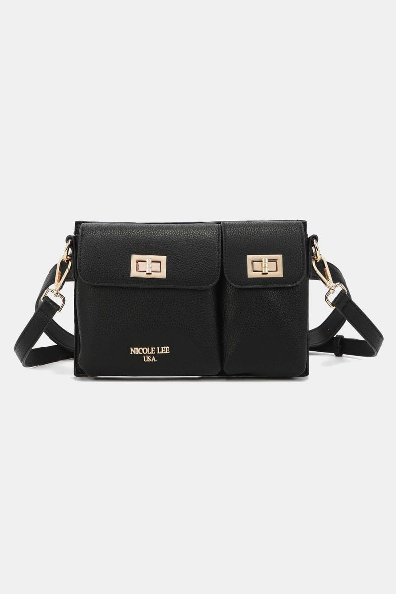 Nicole Lee USA Multi-Pocket Fanny Pack Crossbody Bag Trendsi Black / One Size