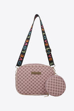 Printed Slogan Strap Shoulder Bag Crossbody Bag Trendsi Carnation Pink / One Size