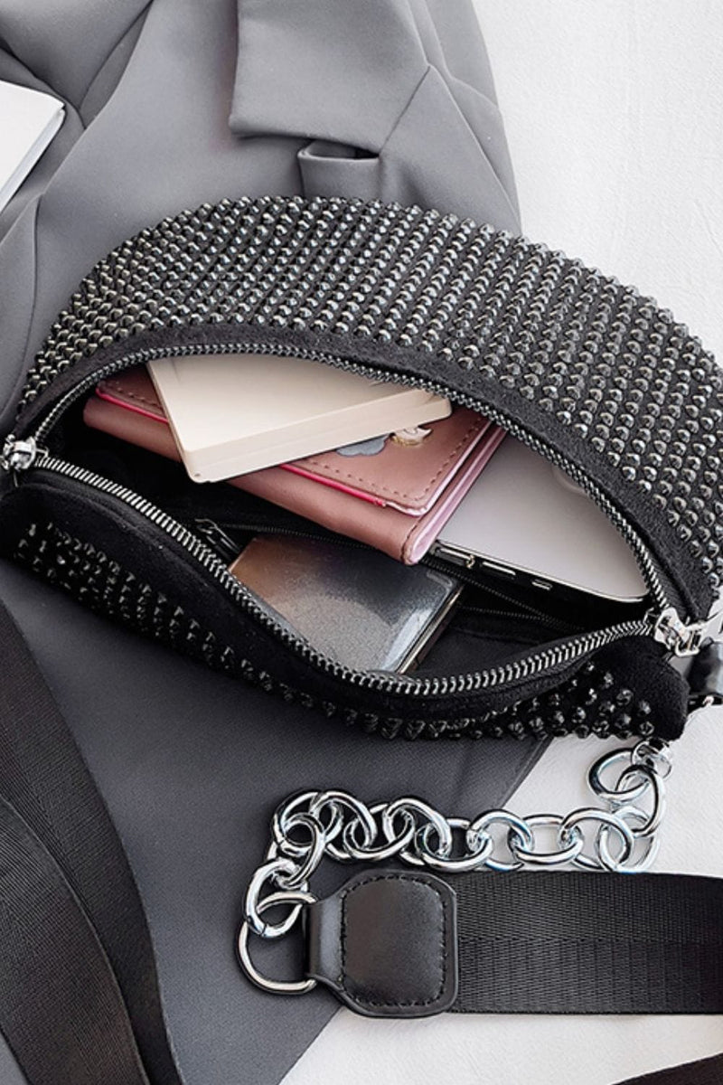 Rhinestone PU Leather Sling Bag Crossbody Bag Trendsi
