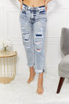 Kancan Kendra High Rise Distressed Straight Jeans Top Trendsi
