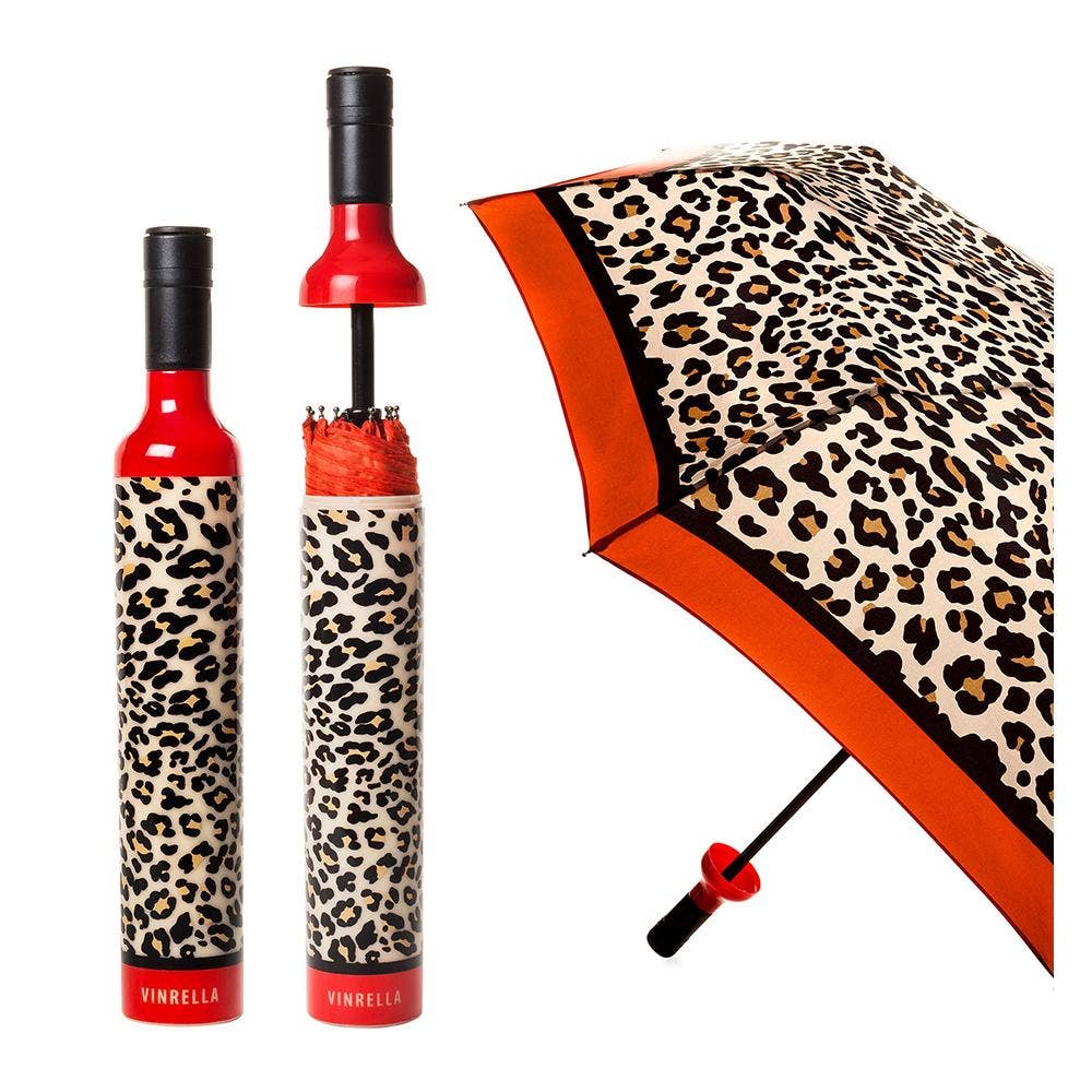 Leopard Print Bottle Umbrella Vinrella
